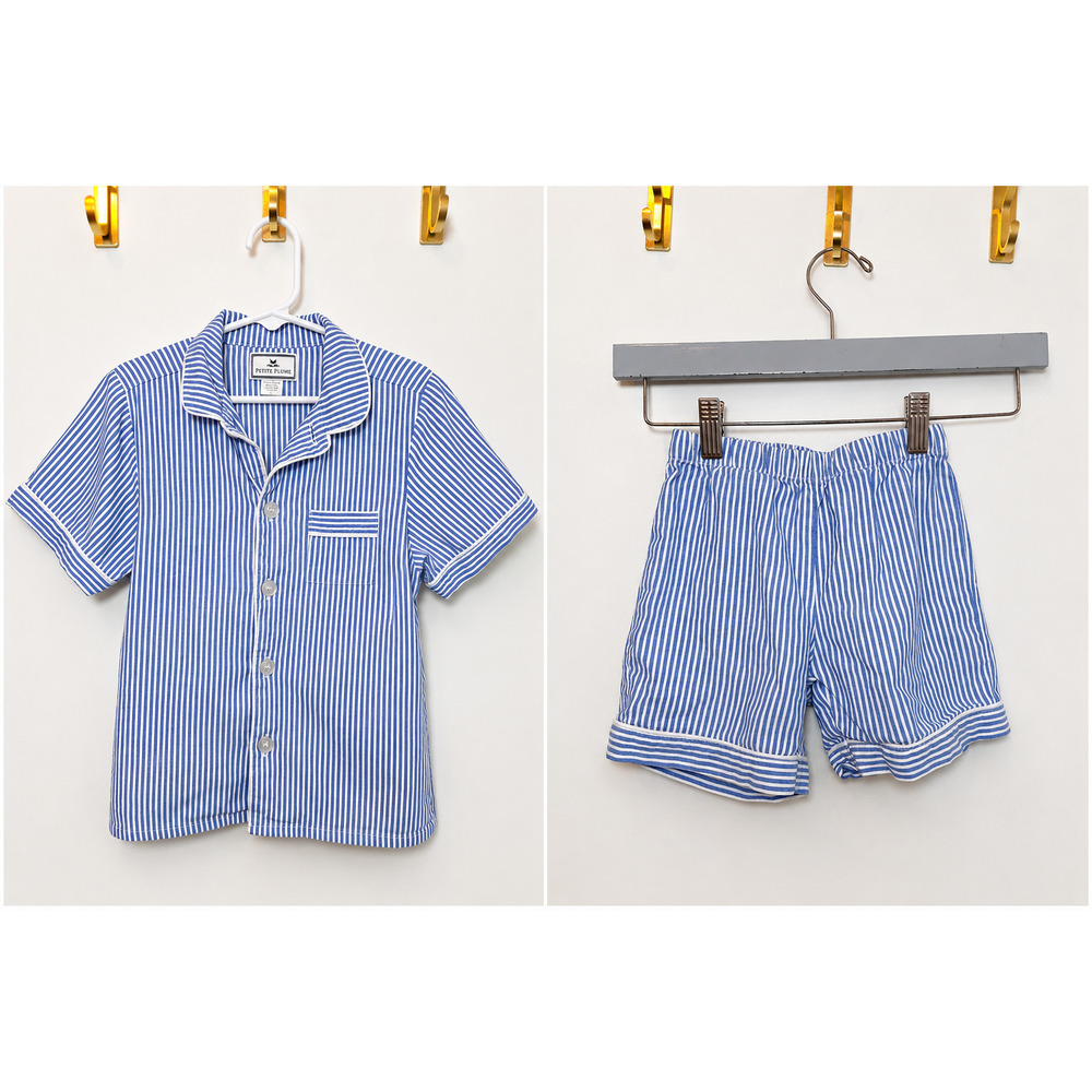 Petite Plume Short Sleeve Top and Shorts Pajama Set Boys Size 5